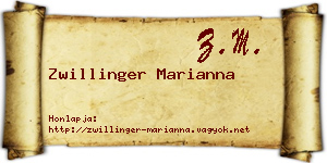 Zwillinger Marianna névjegykártya